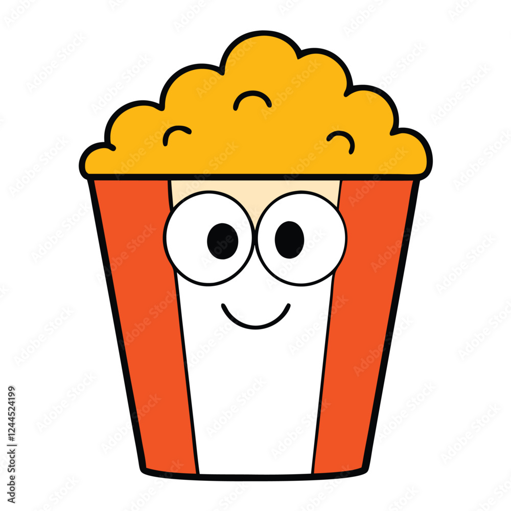 Popcorn, food funny vector art illustration Popcorn, food funny vector art illustration