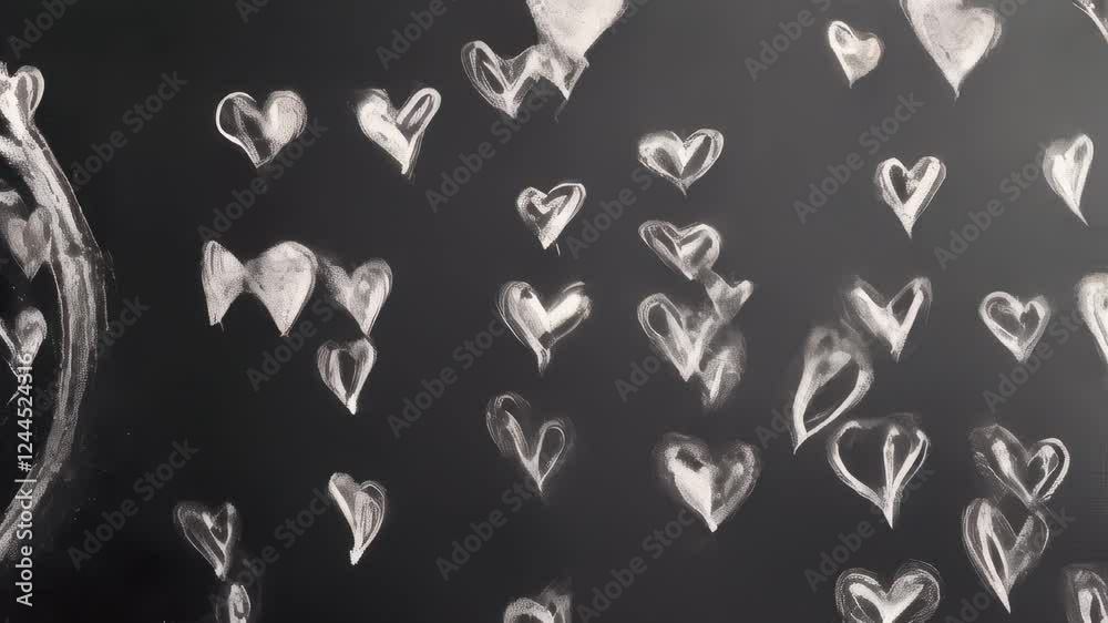 Heart drawn on a blackboard with white chalk Heart drawn on a blackboard with white chalk