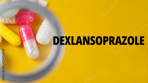 Dexlansoprazole text title drugs tablets medications for intestinal diseases photo