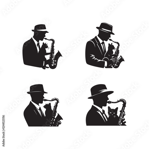 sax players with cats