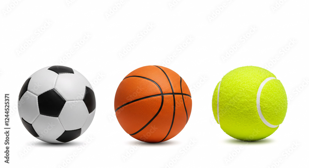 Variety of Sports Balls Displayed Side by Side
