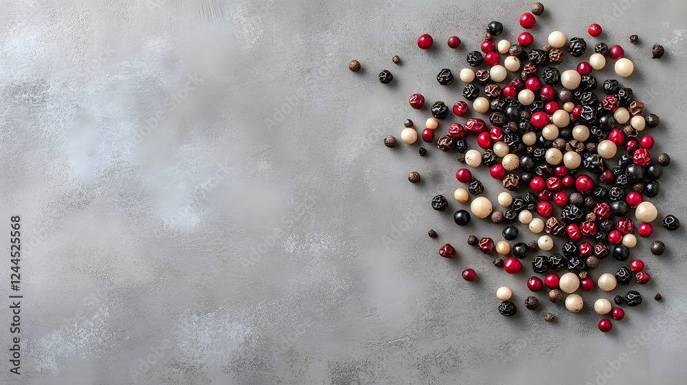 An overhead view of scattered cardamom pods on a black matte surface, creating visual depth. An overhead view of scattered cardamom pods on a black matte surface, creating visual depth.