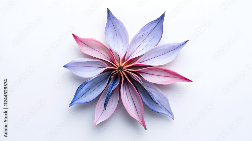 Naklejka premium A beautifully arranged star anise on a white background, highlighting the details of its symmetrical points and the rich texture of the spice.