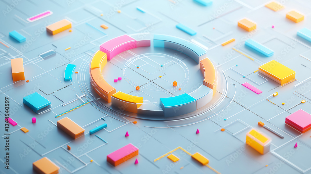 Abstract Geometric Design in Bright Colors Abstract Geometric Design in Bright Colors