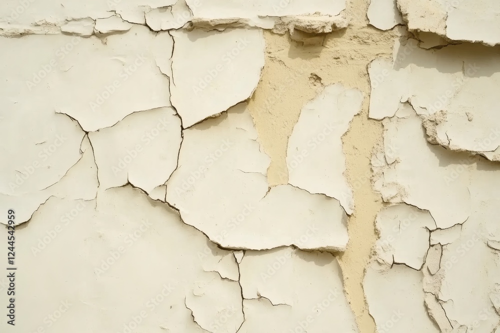 Fototapeta premium Distressed Wall Texture with Peeling Paint Layers and Crack Patterns