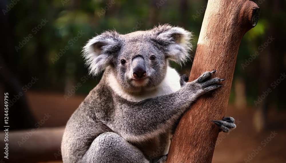 Fototapeta premium Vivid Aussie Wildlife Encounter at Featherdale Park near Sydney, Showcasing Native Creatures Amidst Lush Greenery and Radiant Sunlight.