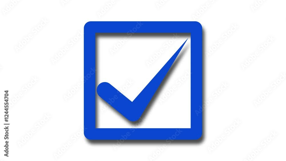 Blue color simple 3d check box animation Blue color simple 3d check box animation
