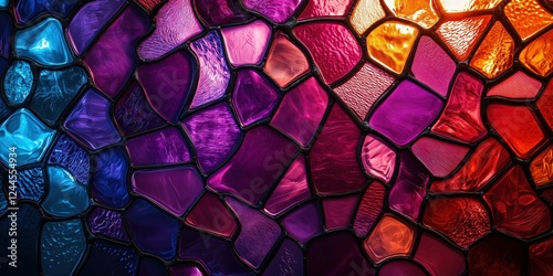 Handcrafting Stained Glass Fragments in Jewel Tones Floral Patterns Artisan Workshop Colorful Vibe