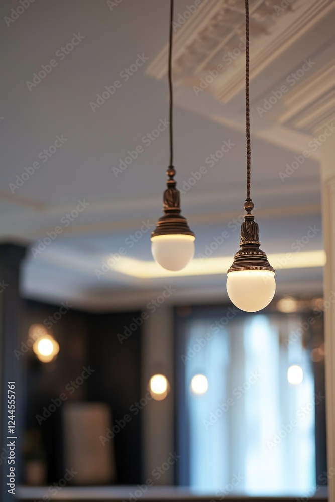 Hanging Light Fixture in a Modern Setting Hanging Light Fixture in a Modern Setting