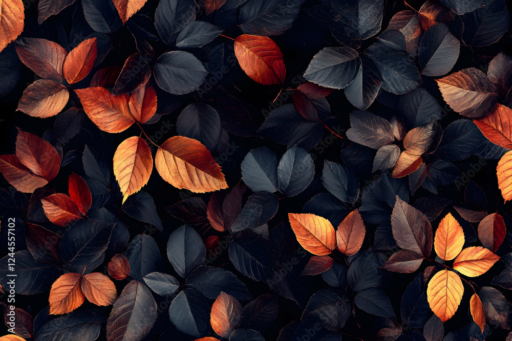 Dark Pattern with Exotic Leaves Dark Pattern with Exotic Leaves