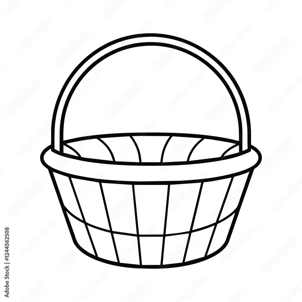 Fototapeta premium Blank basket silhouette vector illustration