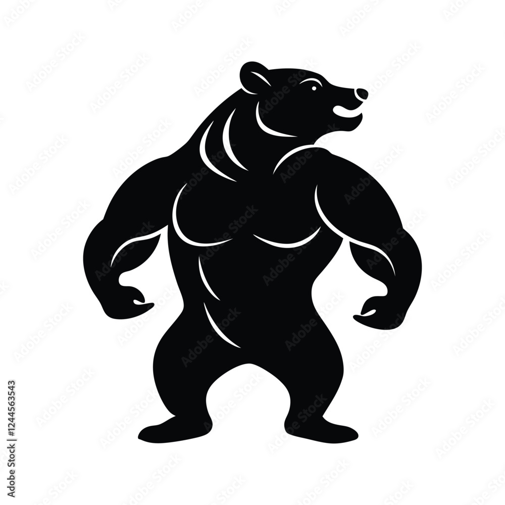 Fototapeta premium Gorilla silhouette vector illustration logo.