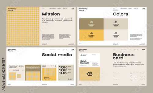 Brand guideline templates to create visual identity of your company.
