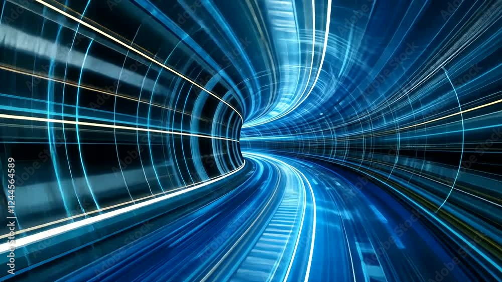 Digital data stream tunnel, fast motion, abstract background, tech website Digital data stream tunnel, fast motion, abstract background, tech website