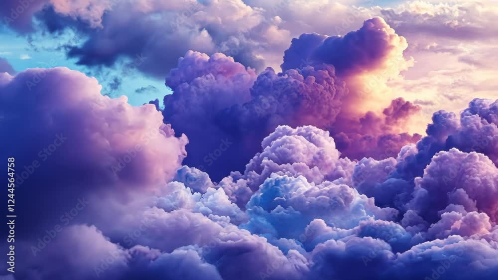 Vibrant clouds fill the sky at sunset creating a stunning display of colors and textures above a serene landscape Vibrant clouds fill the sky at sunset creating a stunning display of colors and textures above a serene landscape