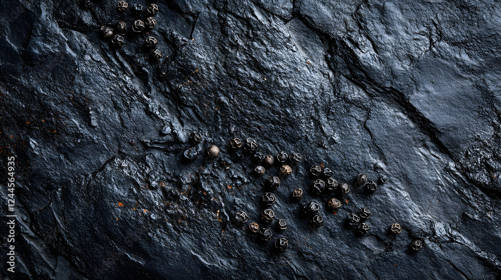 A close-up shot of black peppercorns with intricate details on a matte stone background, showcasing its rough surface and unique texture. A close-up shot of black peppercorns with intricate details on a matte stone background, showcasing its rough surface and unique texture.