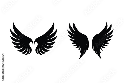 Wing silhouette vector illustration icon