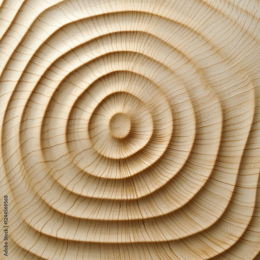Obraz premium Smooth birch wood surface with natural rings, abstract composition for modern interiors, focusing on a Scandinavian style vibe