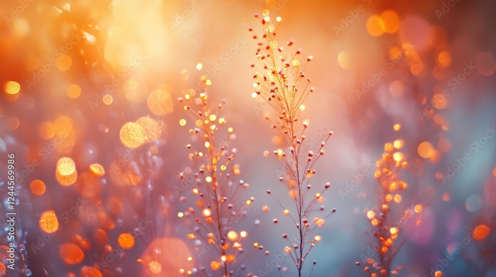 Fototapeta premium Golden Grass Illuminates Autumnal Landscape
