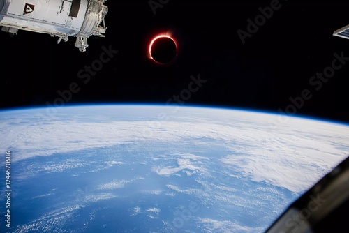 Spectacular view of the lunar eclipse captured from the International Space Station over Earth’s surface