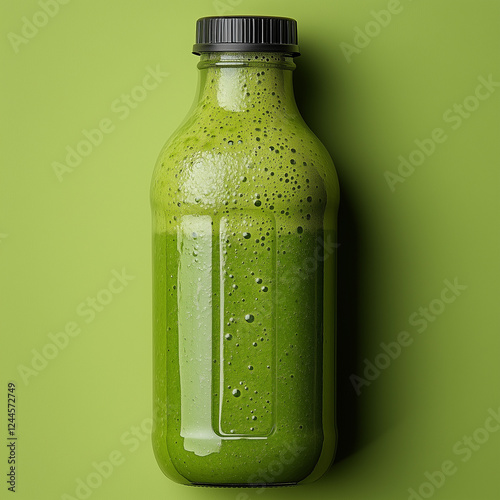 Refreshing bottle of vibrant green juice with a sleek design, perfect for a healthy lifestyle.
