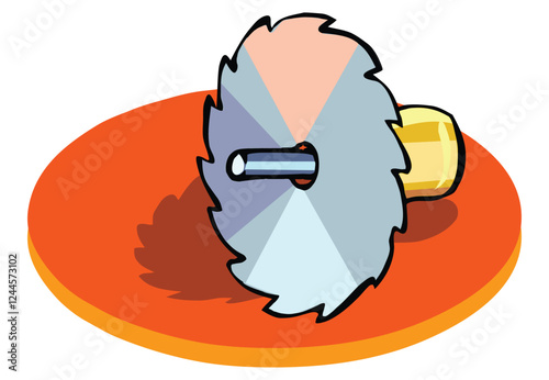 Sawmill timber mill lumberjack isometric composition with isolated image of angle grinder vector