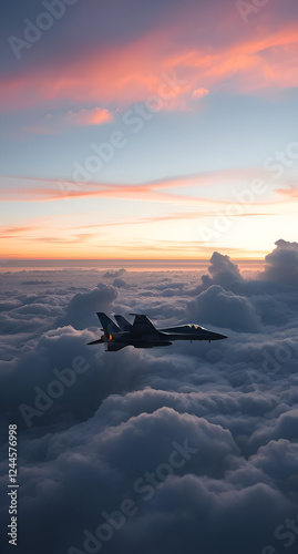 Jet above the clouds