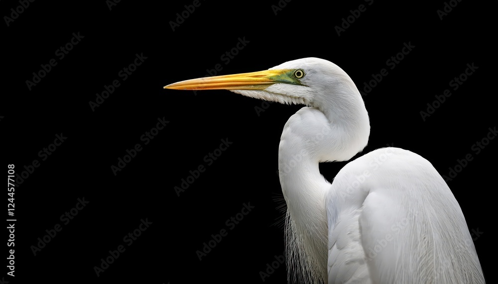 Great White Heron in Majestic Wetland LongLegged Predator Gracefully Hunting at Dusk, With a Moody Sunset Backdrop Great White Heron in Majestic Wetland LongLegged Predator Gracefully Hunting at Dusk, With a Moody Sunset Backdrop