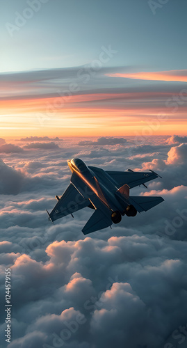 Jet above the clouds