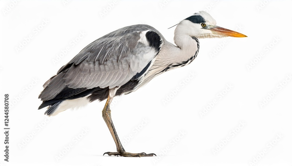 Striking Grey Heron in Isolation A Mature Ardea Cinerea in Pensive Solitude against a Winter Backdrop, Captured at Twilight Striking Grey Heron in Isolation A Mature Ardea Cinerea in Pensive Solitude against a Winter Backdrop, Captured at Twilight