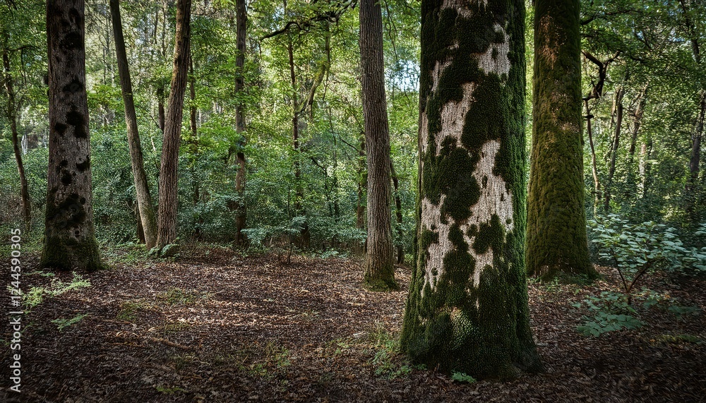 Camouflage Texture of a Tranquil Woodland Scene at Twilight Hunting Camo in a Forest Backdrop, Exuding Serenity and Mystery Camouflage Texture of a Tranquil Woodland Scene at Twilight Hunting Camo in a Forest Backdrop, Exuding Serenity and Mystery