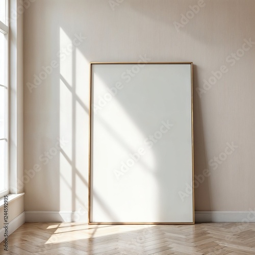 Mockup Frames Minimalist in Concrete and Wood Interior