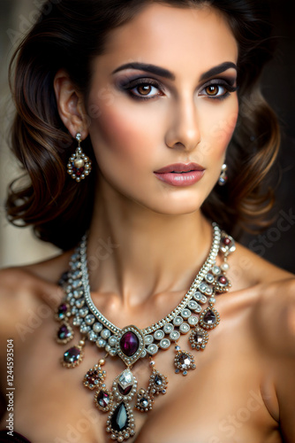 portrait of a glamorous italian woman, 