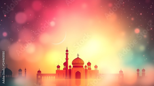 Wallpaper Mural A Ramadan Kareem template with vibrant complementary colors, soft dreamy atmosphere, hazy soft light, contrasting colors, and balanced tones Torontodigital.ca