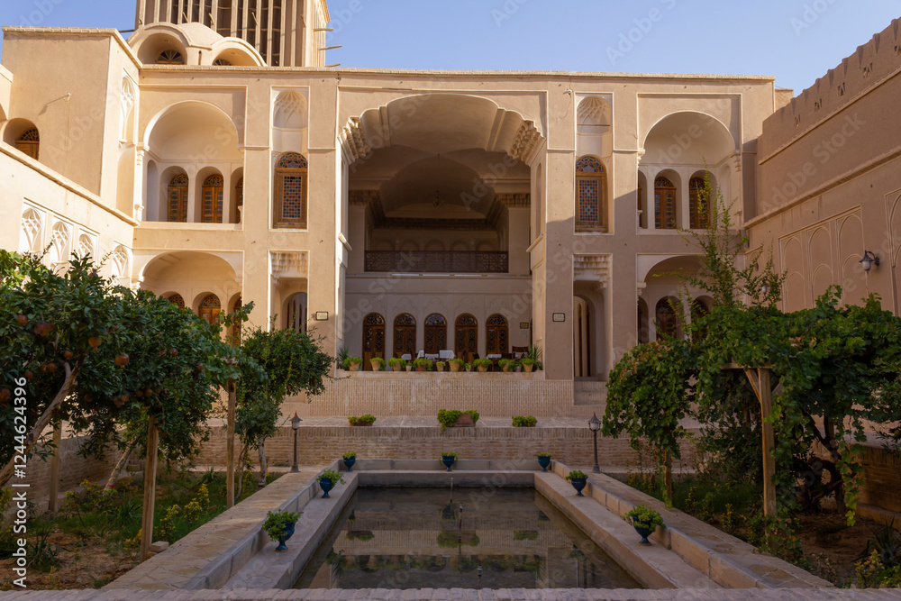 Obraz premium Aghazadeh Mansion and its windcatcher was built during the Qajar dynasty and is located in Abarkooh, Iran.