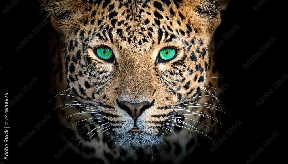 VibrantEyed Black Panther Strikingly Framed against a Dark Backdrop Elegant Leopard with Luminous Green Eyes Captivating Viewers in Stunning Portrait Photography VibrantEyed Black Panther Strikingly Framed against a Dark Backdrop Elegant Leopard with Luminous Green Eyes Captivating Viewers in Stunning Portrait Photography