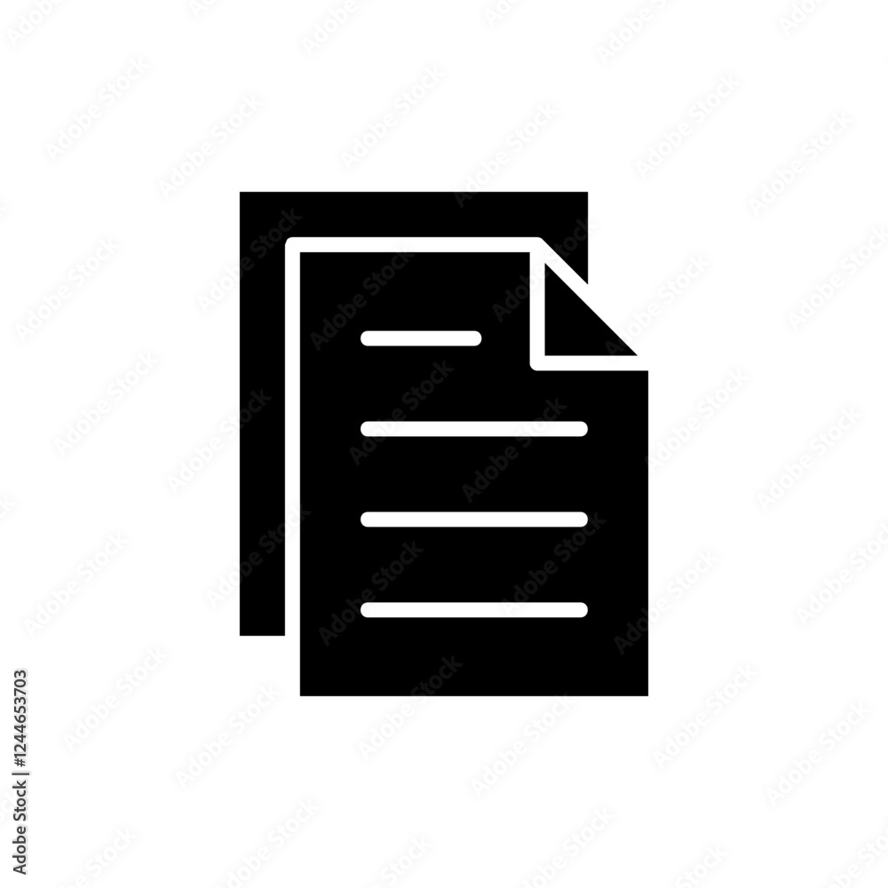 Document icon vector illustration. Paper sign and symbol. File Icon Document icon vector illustration. Paper sign and symbol. File Icon