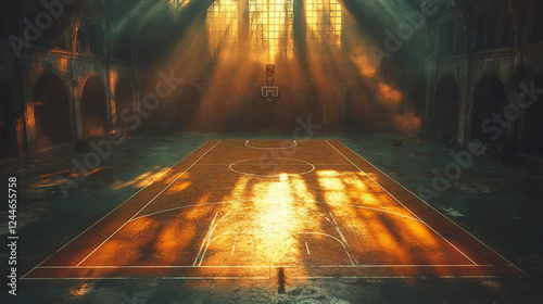 oympic gold medal as a basketball court photo