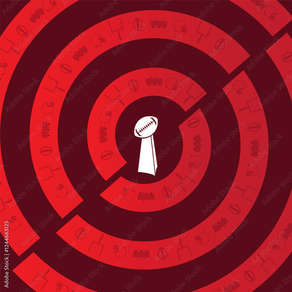 Abstract Super Bowl Trophy with Spiral Football Elements in Minimalist Design Abstract Super Bowl Trophy with Spiral Football Elements in Minimalist Design