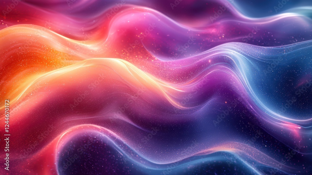 Obraz premium Abstract waves of color in vibrant hues creating a dynamic visual effect.