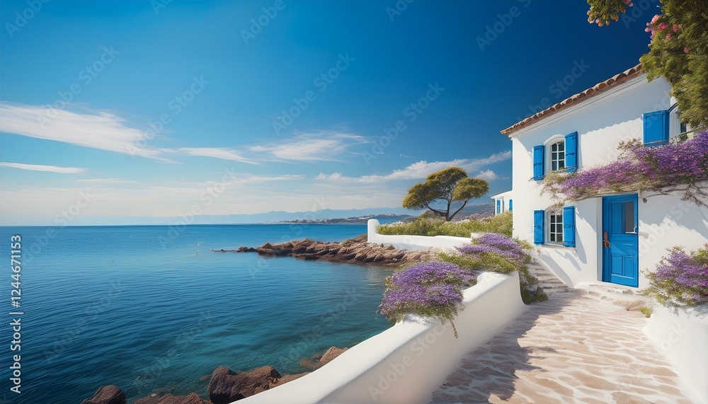 Obraz premium Hübsches Haus am Meer