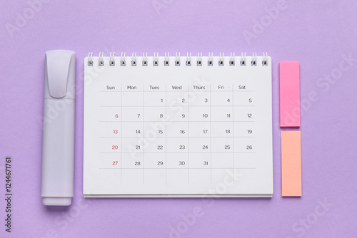 Calendar with office statio...