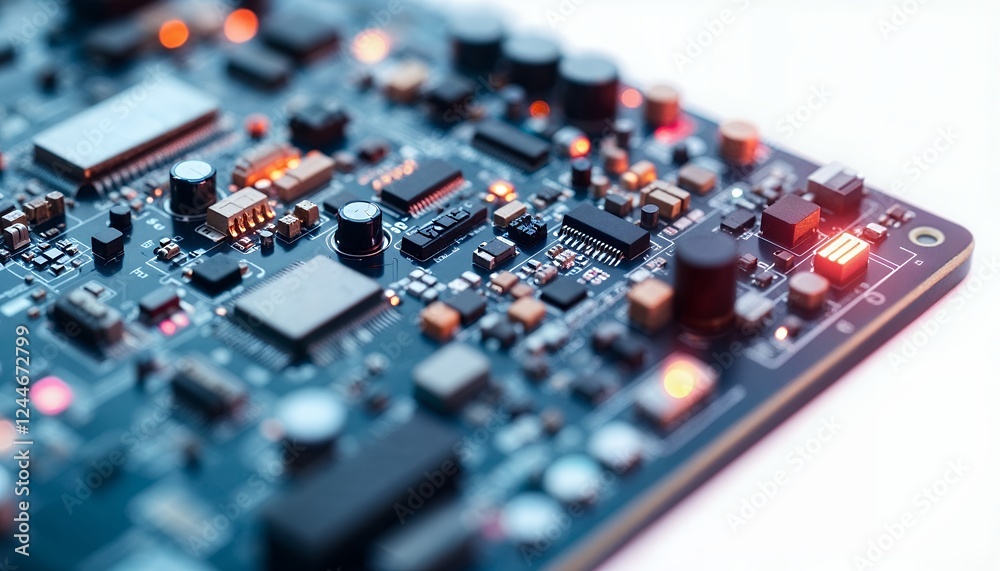 Closeup Circuit Board Technology Components Image Closeup Circuit Board Technology Components Image