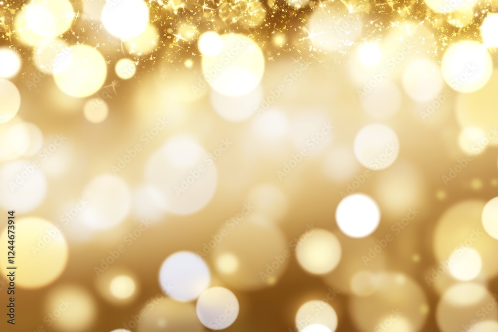 Obraz premium Golden bokeh background with sparkling light circles
