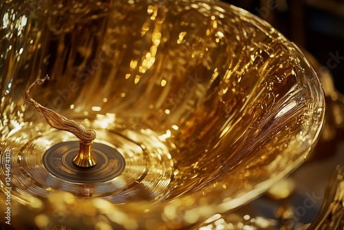 water drop on a golden surface