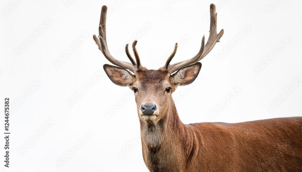 Majestic Deer in Pure White Majesty A Graceful Form Poised Against a Stark Backdrop, Embracing the Frozen Winter Landscape with a Sense of Tranquility. Majestic Deer in Pure White Majesty A Graceful Form Poised Against a Stark Backdrop, Embracing the Frozen Winter Landscape with a Sense of Tranquility.