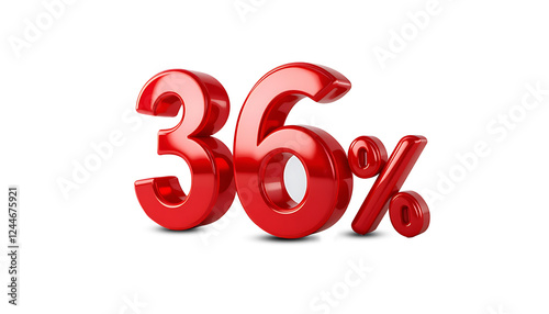 36 Percent Off Sale. 36% percent of. Special offer discount. red number 36% 3d rendering. sign for marketing, sales, discounts, promotions, financial, business, banner. 3d red number photo