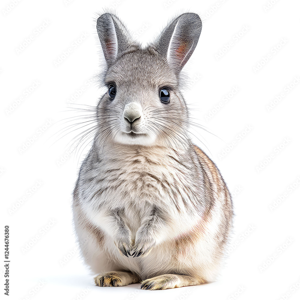 Obraz premium Adorable Grey Bunny Rabbit: A Close-Up Portrait of a Fluffy Pet
