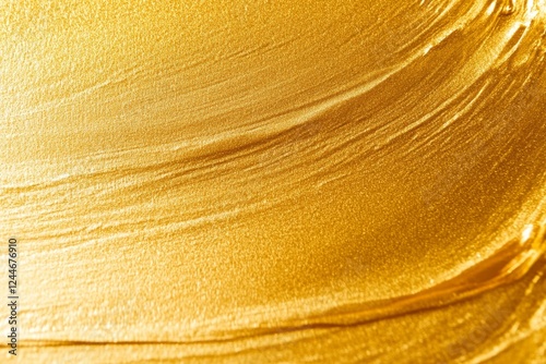 Shimmering gold metallic paint texture with brushstroke patterns