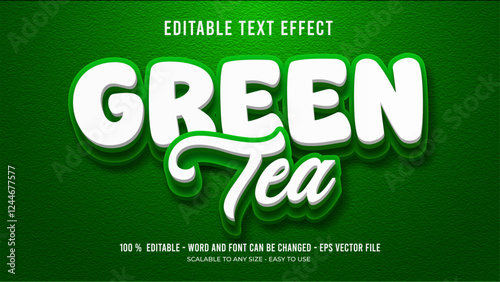 green tea editable text effect